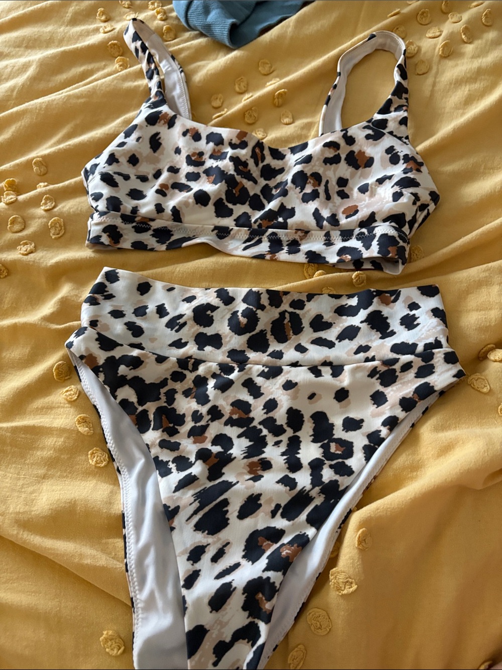 aerie Leopard Print Scoop Neck Tank Bikini Top in Leopard Print